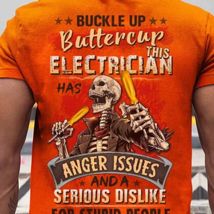 Bold Skeleton Electrician T-Shirt