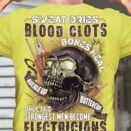 Skull & Tools Yellow Electrician T-Shirt
