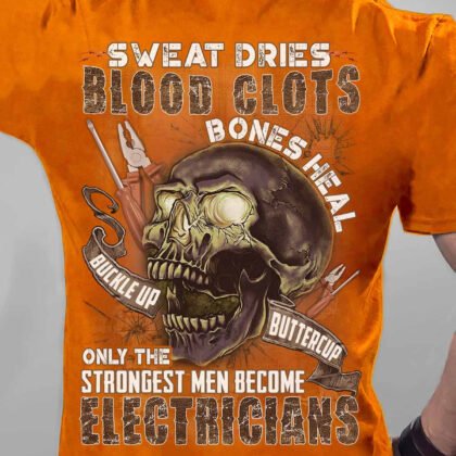 Strength & Pride Skull Electrician T-Shirt
