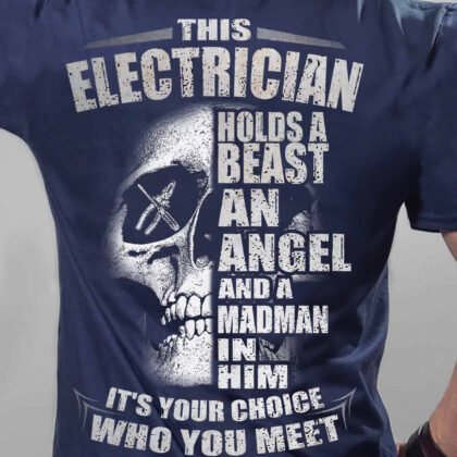 Navy Skull & Crossbones Electrician T-Shirt