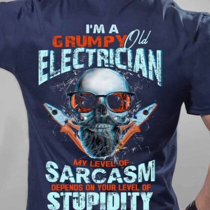 Sarcastic Skull & Pliers Electrician T-Shirt