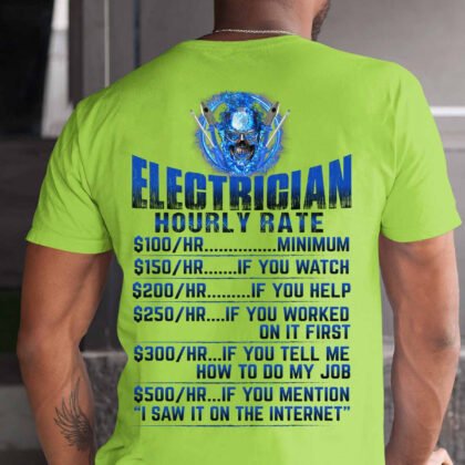 Blue Skull Electrician T-Shirt