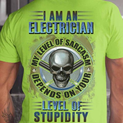 Neon Skull & Crossbones Electrician T-Shirt