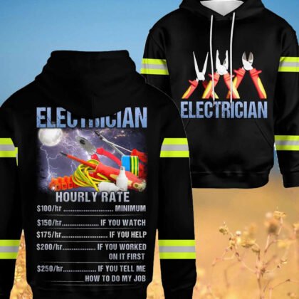 Witty Quote Black Electrician Hoodie